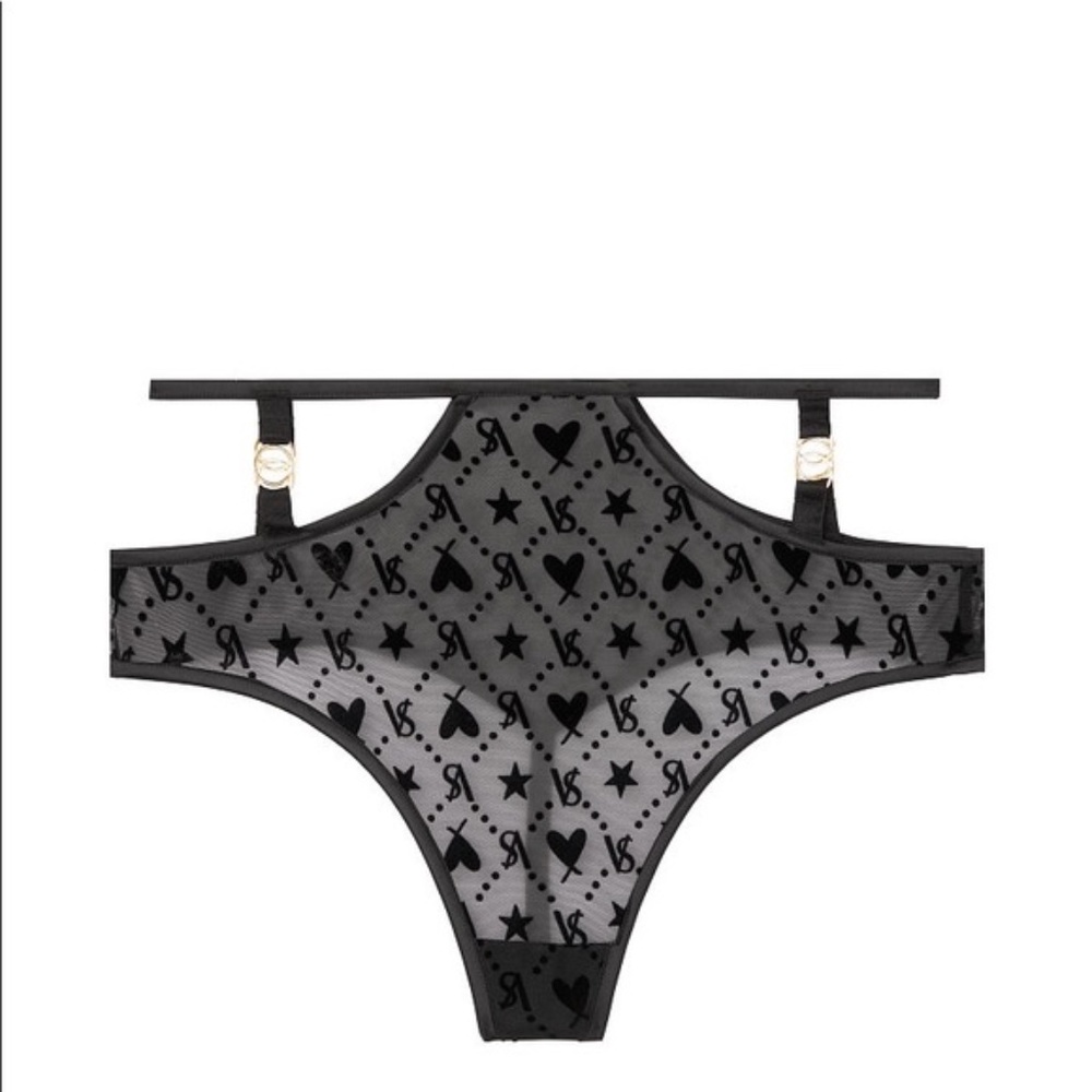 High Waist Logo Mesh Thong NWT